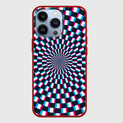 Чехол для iPhone 13 Pro Оптическая иллюзия глитч, цвет: 3D-красный