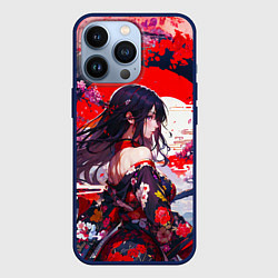 Чехол для iPhone 13 Pro Японская девушка от нейросети, цвет: 3D-тёмно-синий