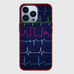Чехол для iPhone 13 Pro Color pulse, цвет: 3D-красный