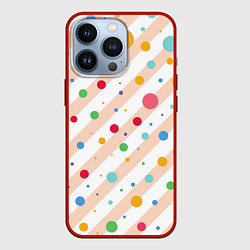 Чехол для iPhone 13 Pro Color circles, цвет: 3D-красный