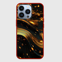 Чехол для iPhone 13 Pro Жидкое золото, цвет: 3D-красный
