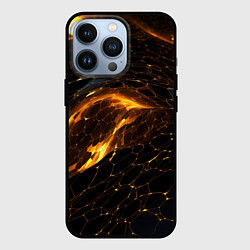 Чехол для iPhone 13 Pro Black gold texture, цвет: 3D-черный