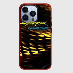 Чехол для iPhone 13 Pro Cyberpunk 2077 phantom liberty black gold, цвет: 3D-красный