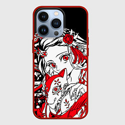Чехол для iPhone 13 Pro Клинок рассекающий демонов - незуко комадо, цвет: 3D-красный