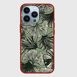 Чехол для iPhone 13 Pro Big leaves, цвет: 3D-красный