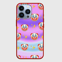 Чехол для iPhone 13 Pro Узор с Клоунами, цвет: 3D-красный