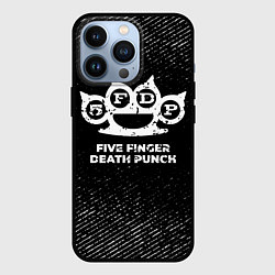 Чехол для iPhone 13 Pro Five Finger Death Punch с потертостями на темном ф, цвет: 3D-черный