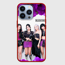 Чехол для iPhone 13 Pro Blackpink flowers, цвет: 3D-красный