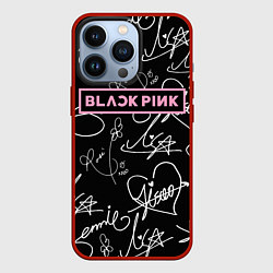 Чехол для iPhone 13 Pro Blackpink - автографы, цвет: 3D-красный