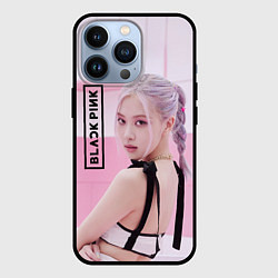 Чехол для iPhone 13 Pro Rose Black pink, цвет: 3D-черный