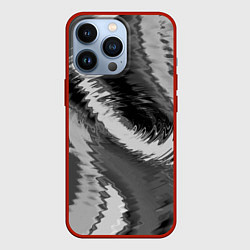 Чехол для iPhone 13 Pro Абстрактный узор в серых тонах, цвет: 3D-красный