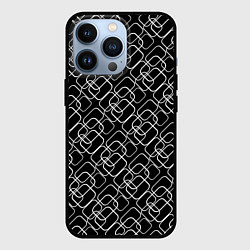 Чехол для iPhone 13 Pro Кольца на черном, цвет: 3D-черный