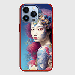 Чехол iPhone 13 Pro Japanese girl - irezumi - tattoo - art