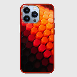 Чехол iPhone 13 Pro Hexagon orange