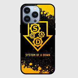 Чехол для iPhone 13 Pro System of a Down - gold gradient, цвет: 3D-черный