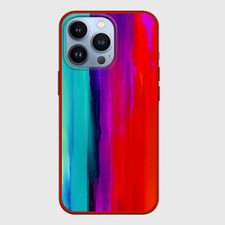 Чехол для iPhone 13 Pro Цвета радуги, цвет: 3D-красный