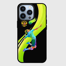 Чехол для iPhone 13 Pro Волейбол Россия, цвет: 3D-черный