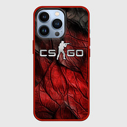 Чехол для iPhone 13 Pro CS GO dark red texture, цвет: 3D-красный