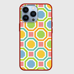 Чехол для iPhone 13 Pro Color geometria, цвет: 3D-красный