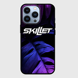 Чехол для iPhone 13 Pro Skillet neon monstera, цвет: 3D-черный