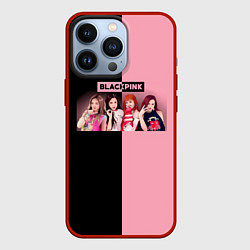 Чехол для iPhone 13 Pro Черно-розовый градиент Black Pink, цвет: 3D-красный