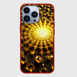 Чехол для iPhone 13 Pro Кристаллы янтаря в спирали, цвет: 3D-красный