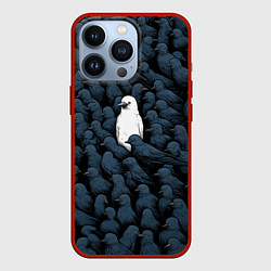 Чехол для iPhone 13 Pro White crow, цвет: 3D-красный