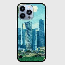 Чехол для iPhone 13 Pro Москва-сити Ван Гог, цвет: 3D-черный