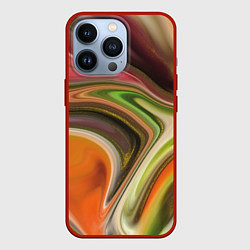 Чехол для iPhone 13 Pro Waves colors, цвет: 3D-красный