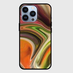 Чехол для iPhone 13 Pro Waves colors, цвет: 3D-черный