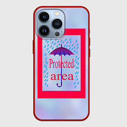 Чехол для iPhone 13 Pro Защищенная зона, цвет: 3D-красный