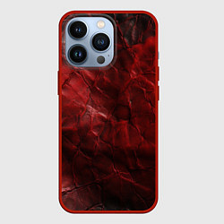 Чехол для iPhone 13 Pro Текстура красная кожа, цвет: 3D-красный