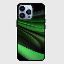 Чехол для iPhone 13 Pro Темная зеленая текстура, цвет: 3D-черный