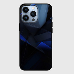 Чехол iPhone 13 Pro Черная и голубая текстура