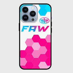 Чехол для iPhone 13 Pro FAW neon gradient style: символ сверху, цвет: 3D-черный