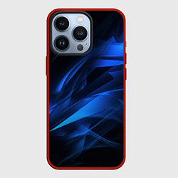 Чехол для iPhone 13 Pro Black blue texture, цвет: 3D-красный