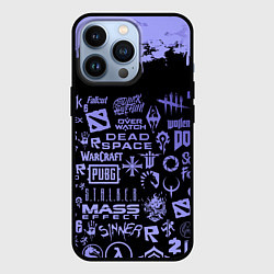 Чехол для iPhone 13 Pro Games pattern, цвет: 3D-черный