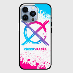 Чехол для iPhone 13 Pro CreepyPasta neon gradient style, цвет: 3D-черный