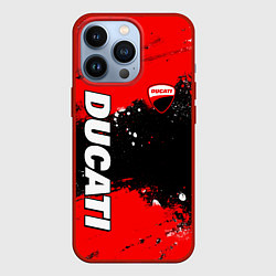 Чехол для iPhone 13 Pro Ducati - красная униформа с красками, цвет: 3D-красный