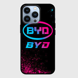 Чехол для iPhone 13 Pro BYD - neon gradient, цвет: 3D-черный