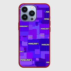 Чехол iPhone 13 Pro Minecraft pattern logo