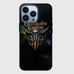 Чехол iPhone 13 Pro Baldurs Gate 3 logo dark green