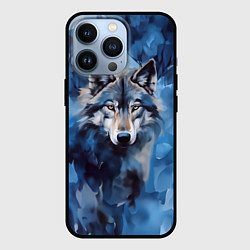 Чехол для iPhone 13 Pro Голова волка на ледяном фоне, цвет: 3D-черный