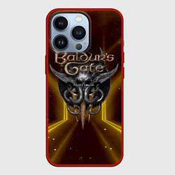 Чехол для iPhone 13 Pro Baldurs Gate 3 logo black gold, цвет: 3D-красный