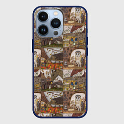 Чехол для iPhone 13 Pro Рисунки коллаж, цвет: 3D-тёмно-синий