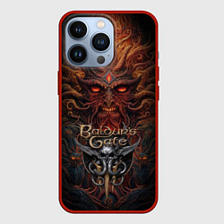 Чехол для iPhone 13 Pro Baldurs Gate 3 logo demon, цвет: 3D-красный