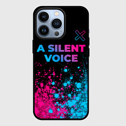 Чехол для iPhone 13 Pro A Silent Voice - neon gradient: символ сверху, цвет: 3D-черный