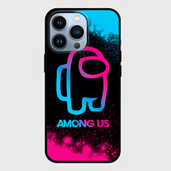 Чехол для iPhone 13 Pro Among Us - neon gradient, цвет: 3D-черный