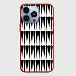 Чехол для iPhone 13 Pro Объемная полосатая геометрия, цвет: 3D-красный