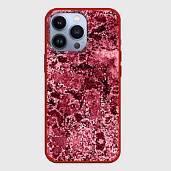 Чехол для iPhone 13 Pro Мозаичный узор в коричнево-красных тонах, цвет: 3D-красный